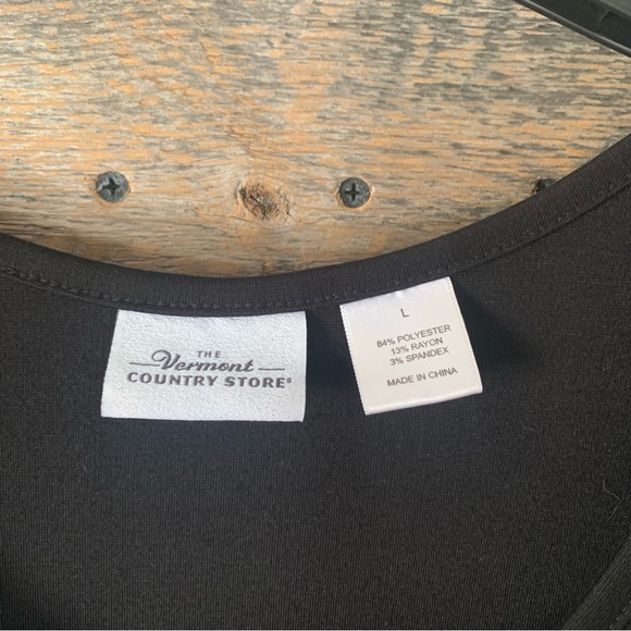 Women’s Large Black VERMONT COUNTRY STORE Long Midi Dress Half Sleeve NEW - Picture 5 of 8